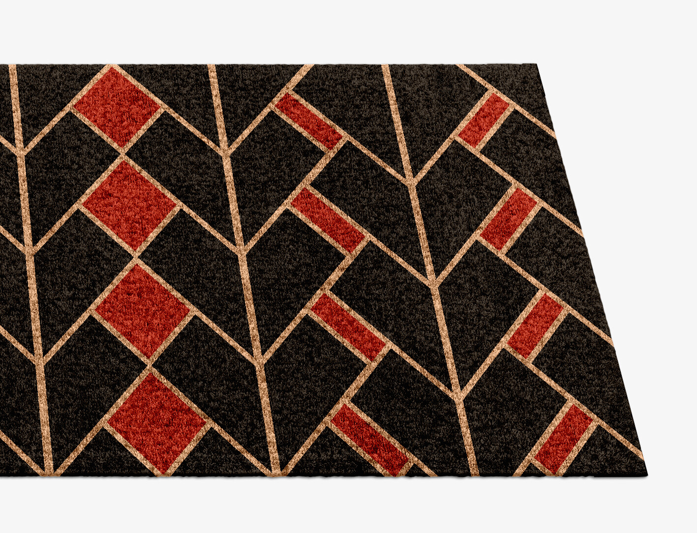 Kites Geometric Runner Hand Knotted Bamboo Silk Custom Rug by Rug Artisan
