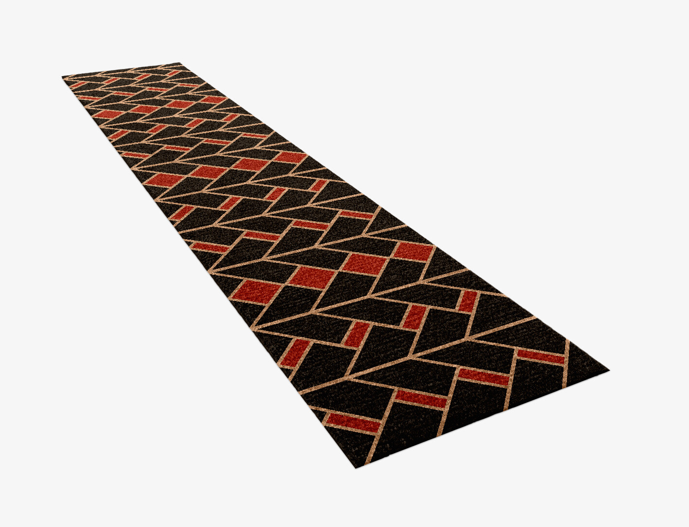 Kites Geometric Runner Hand Knotted Tibetan Wool Custom Rug by Rug Artisan