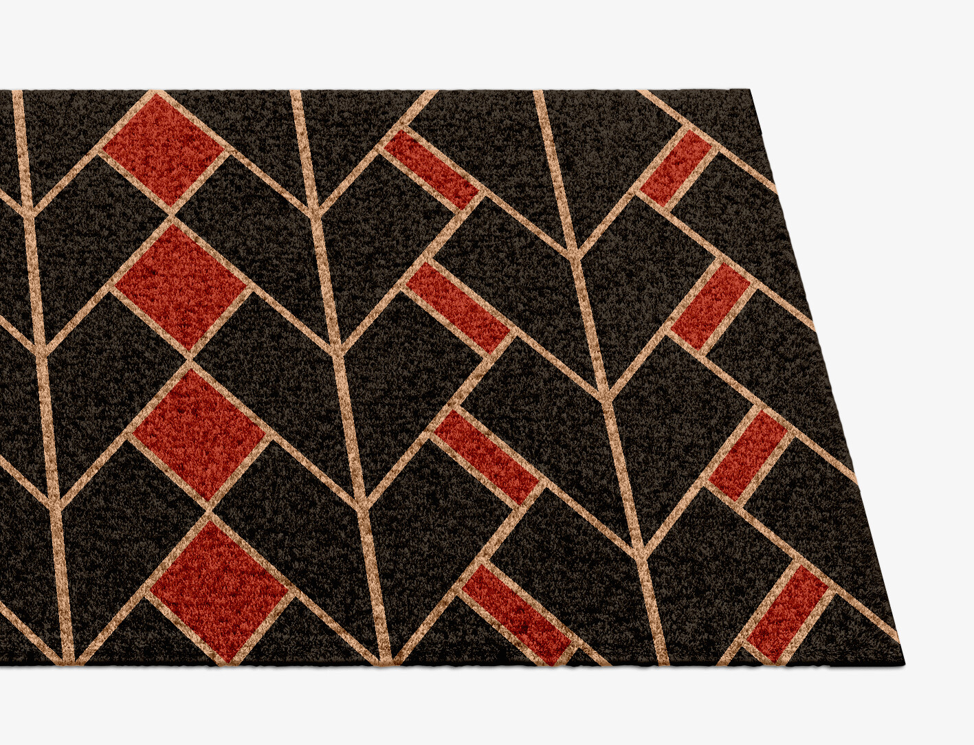 Kites Geometric Runner Hand Knotted Tibetan Wool Custom Rug by Rug Artisan