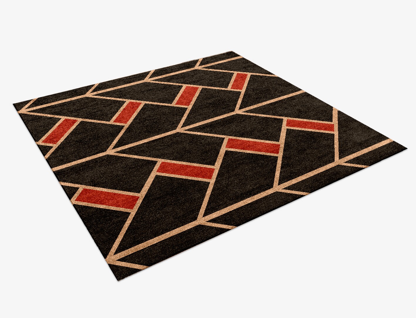 Kites Geometric Square Hand Knotted Bamboo Silk Custom Rug by Rug Artisan