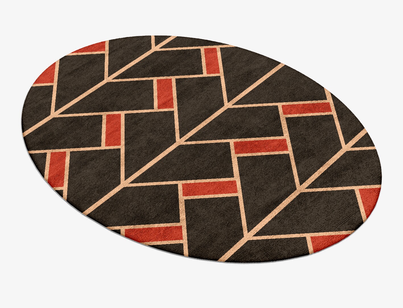 Kites Geometric Oval Hand Tufted Bamboo Silk Custom Rug by Rug Artisan
