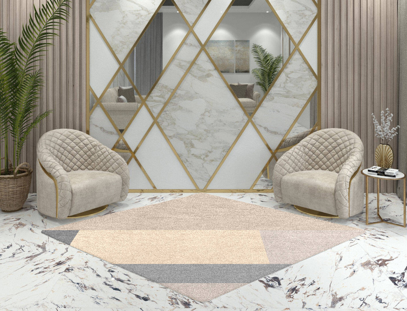 Kith  Diamond Hand Knotted Tibetan Wool Custom Rug by Rug Artisan