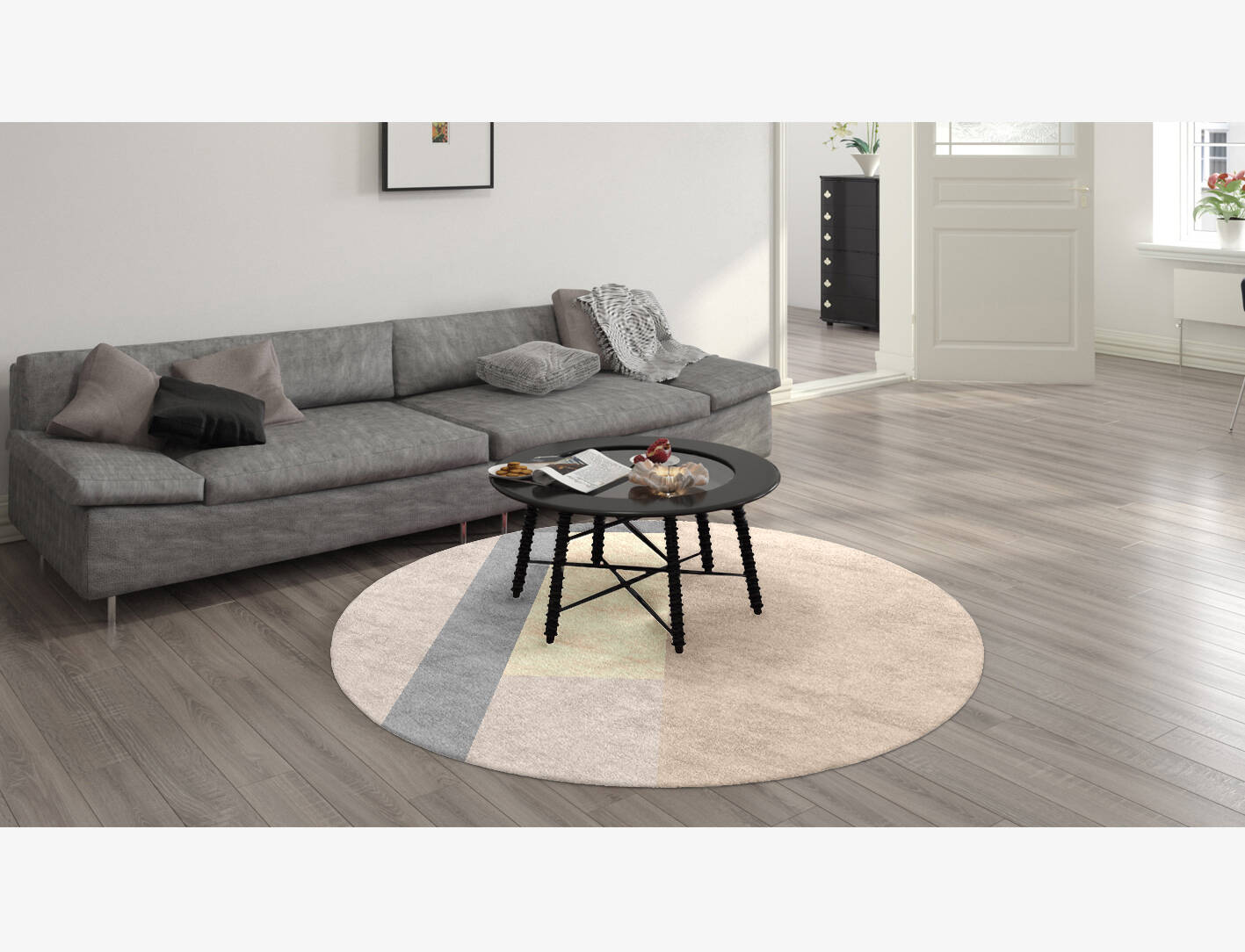 Kith  Round Hand Knotted Bamboo Silk Custom Rug by Rug Artisan