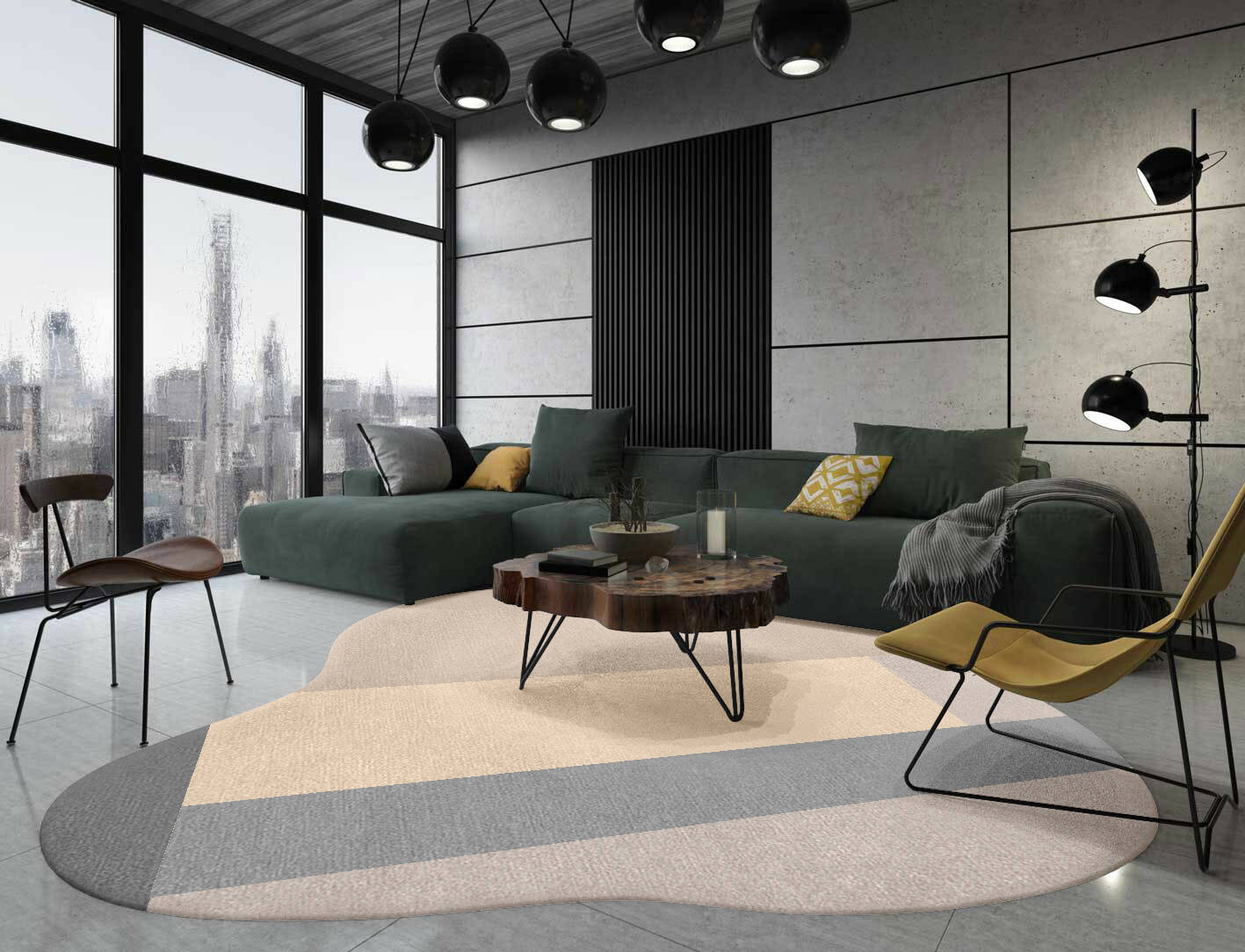 Kith  Splash Hand Knotted Tibetan Wool Custom Rug by Rug Artisan
