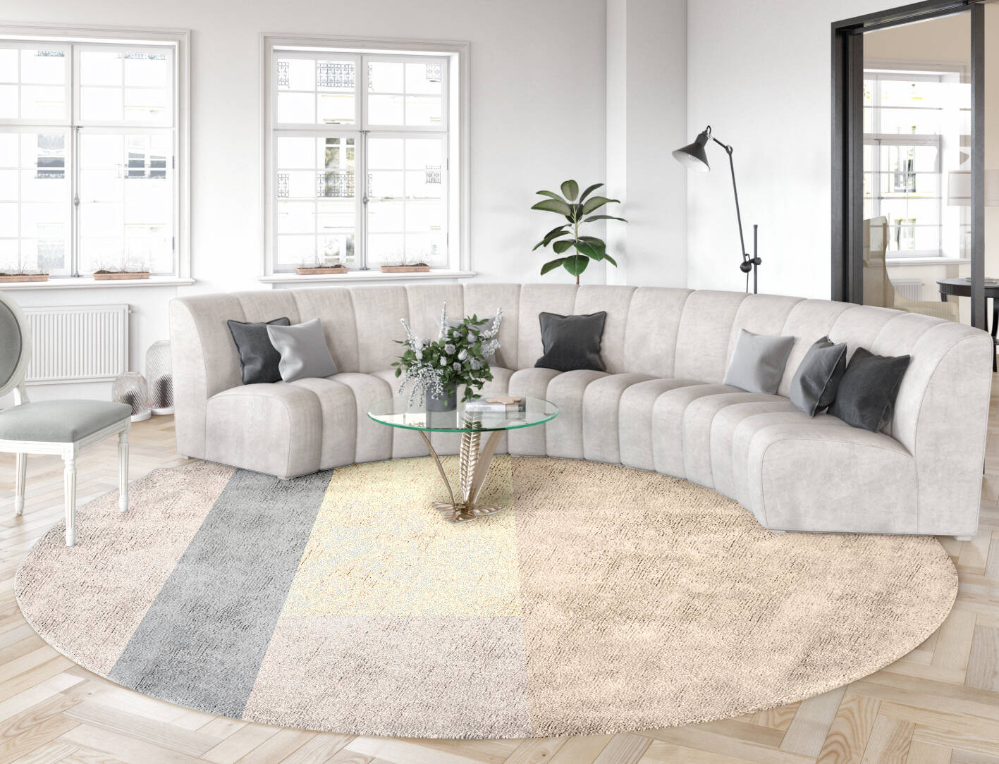 Kith  Round Hand Tufted Bamboo Silk Custom Rug by Rug Artisan