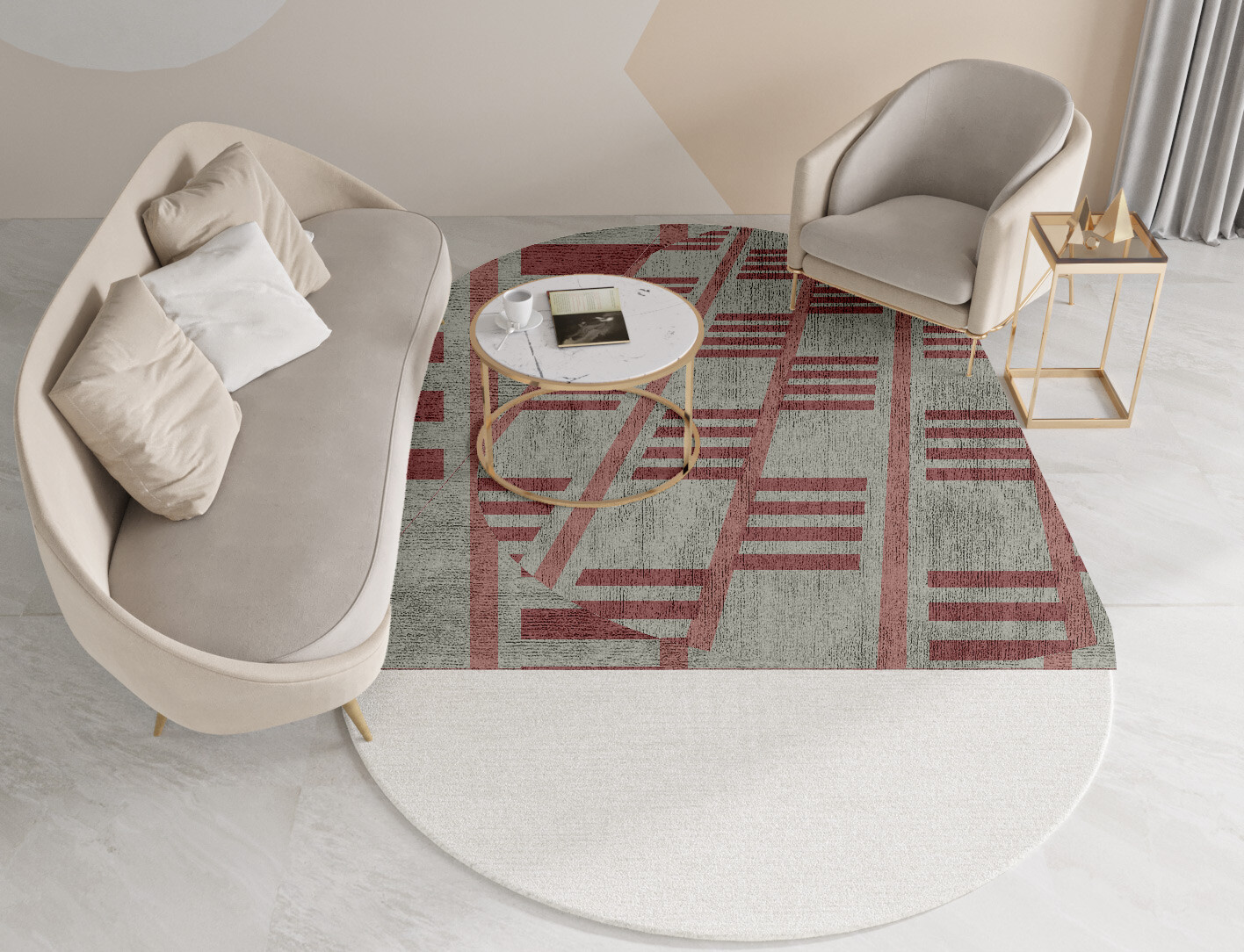 Klaue Geometric Capsule Hand Knotted Bamboo Silk Custom Rug by Rug Artisan