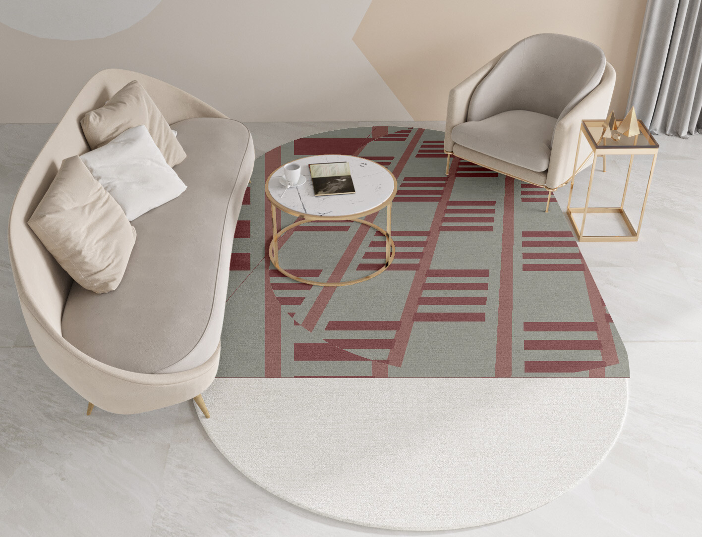Klaue Geometric Capsule Hand Knotted Tibetan Wool Custom Rug by Rug Artisan