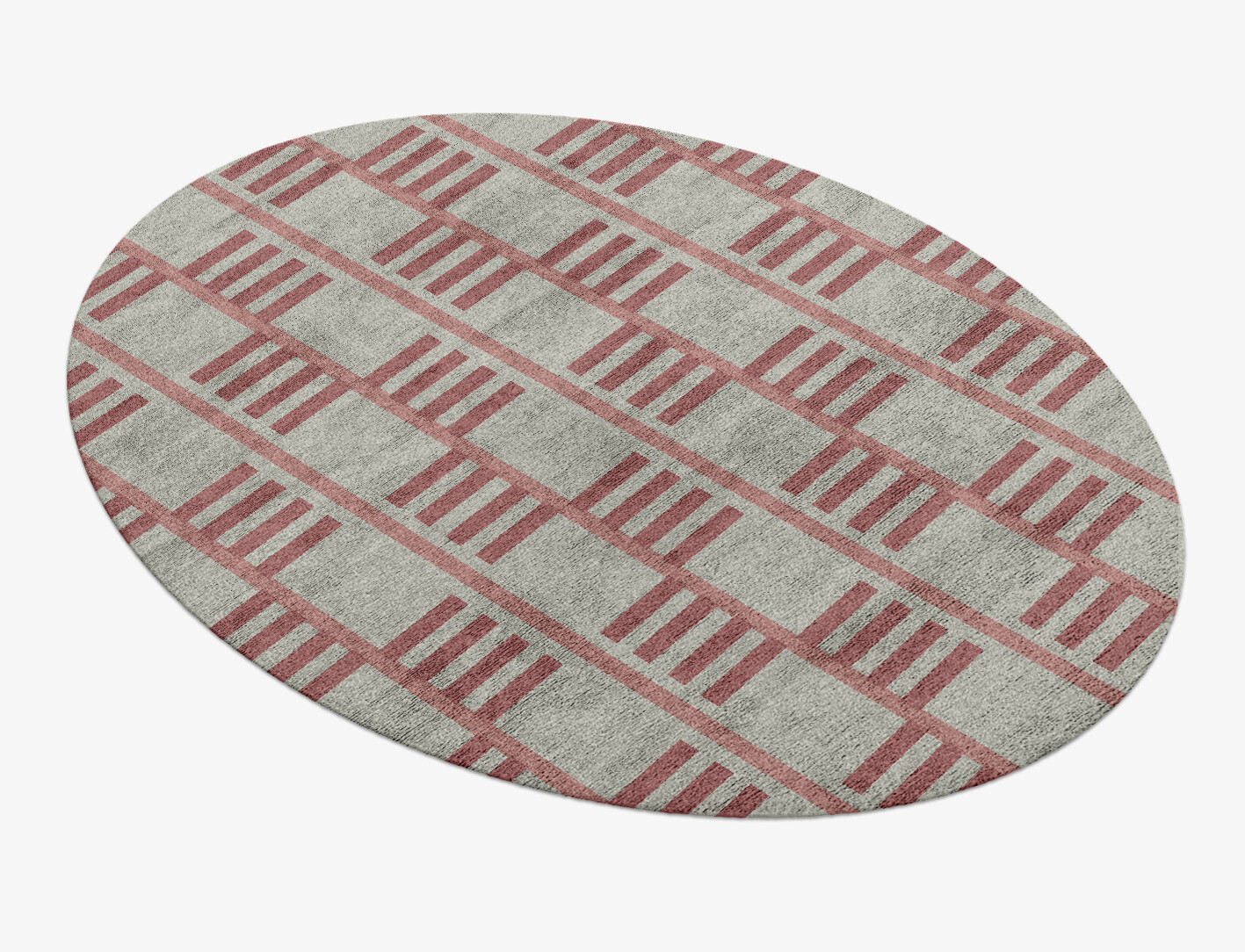 Klaue Geometric Oval Hand Knotted Bamboo Silk Custom Rug by Rug Artisan