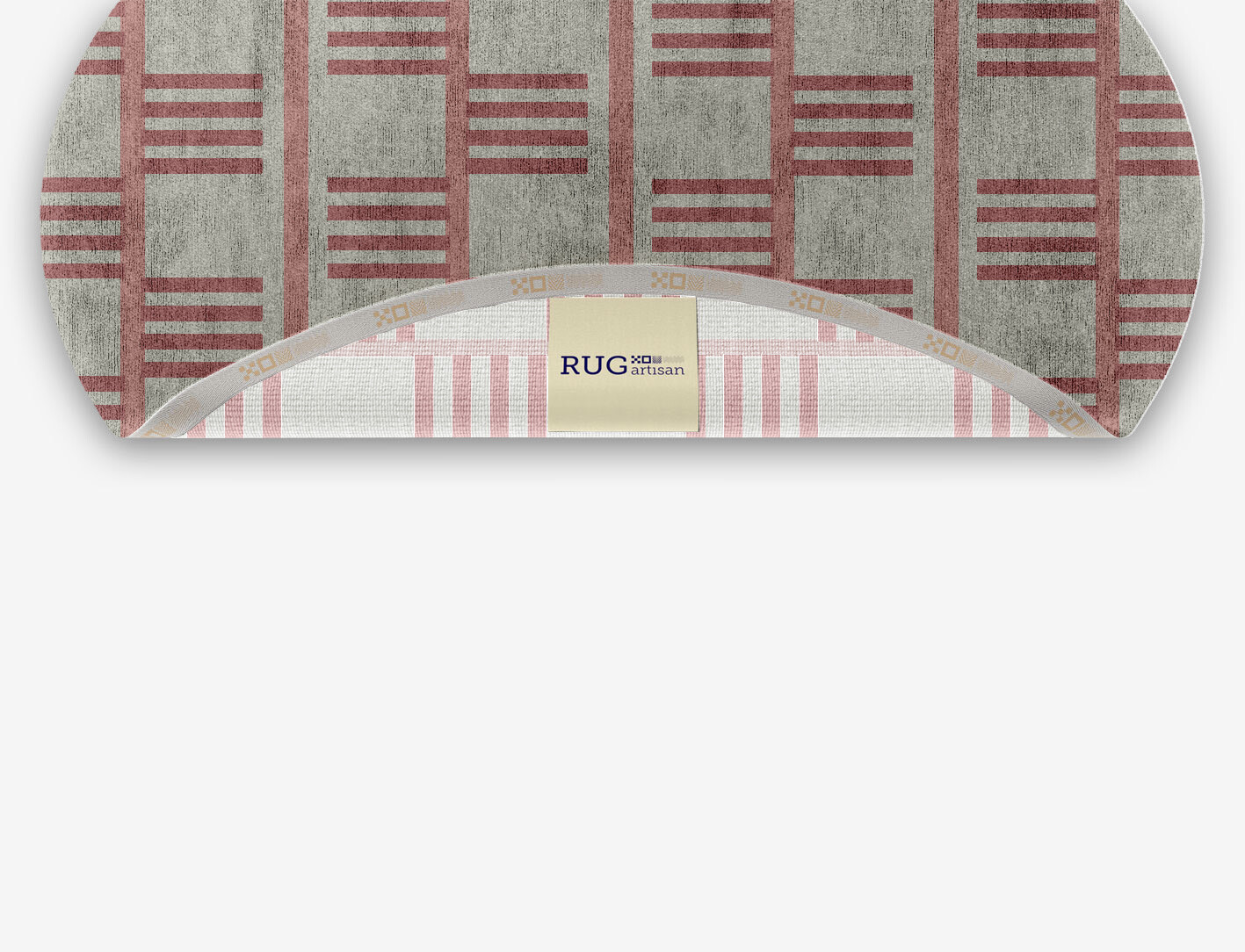 Klaue Geometric Oval Hand Knotted Bamboo Silk Custom Rug by Rug Artisan