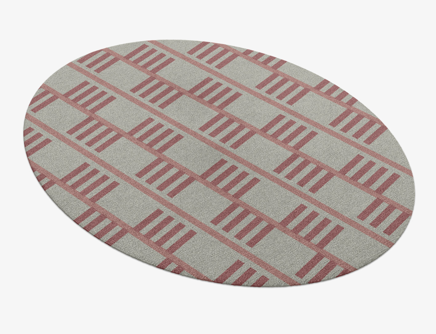 Klaue Geometric Oval Hand Knotted Tibetan Wool Custom Rug by Rug Artisan