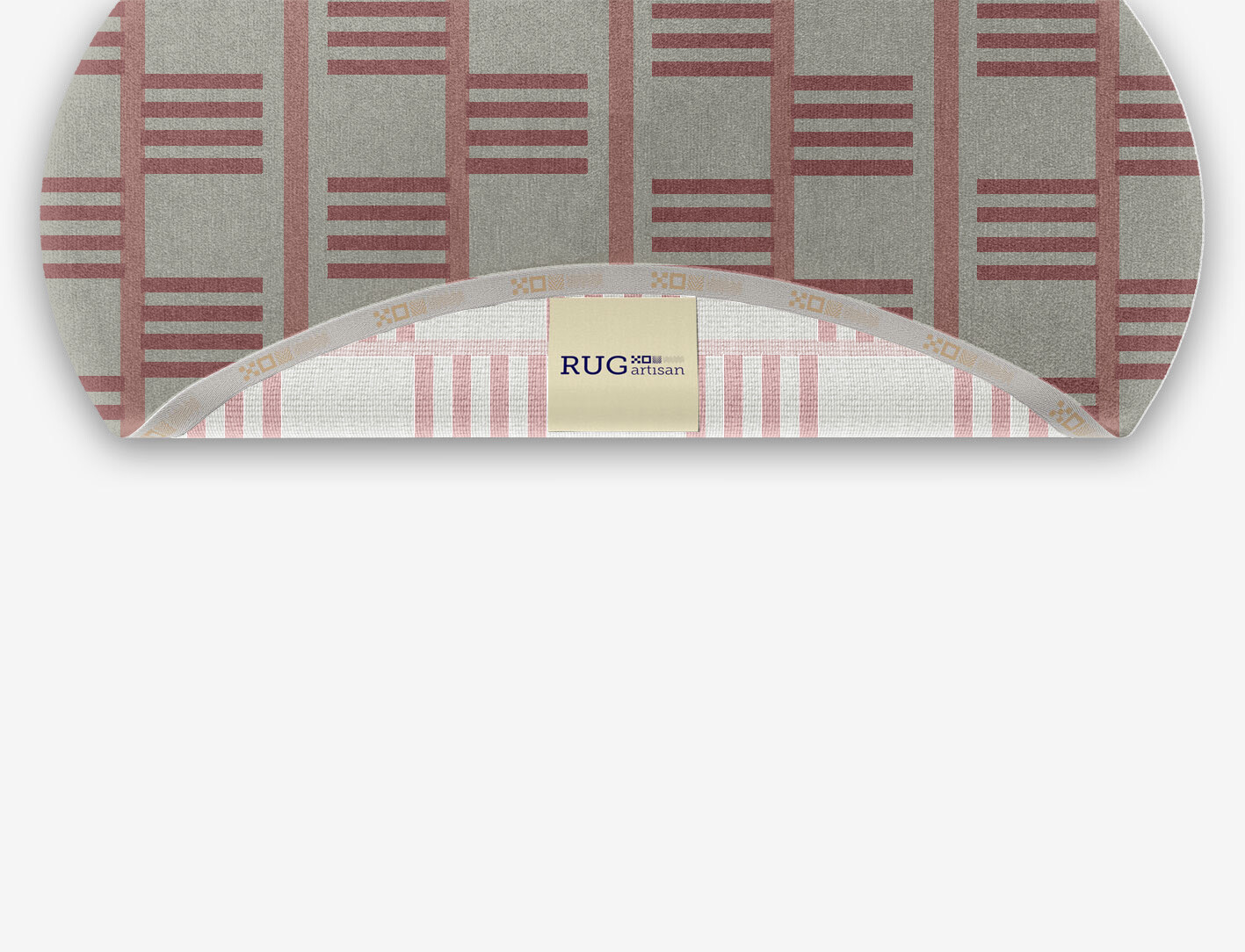 Klaue Geometric Oval Hand Knotted Tibetan Wool Custom Rug by Rug Artisan