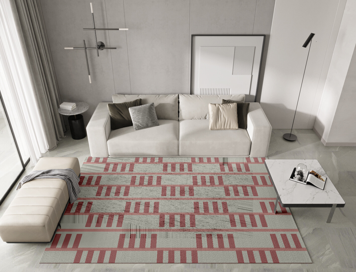Klaue Geometric Rectangle Hand Knotted Bamboo Silk Custom Rug by Rug Artisan