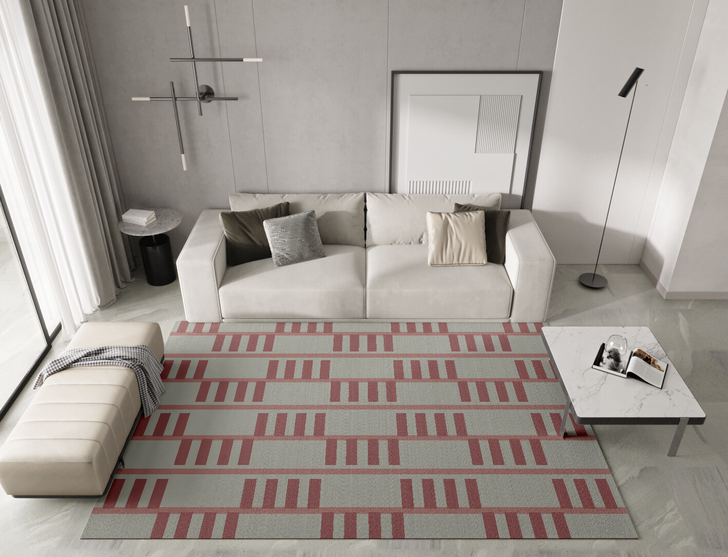 Klaue Geometric Rectangle Hand Knotted Tibetan Wool Custom Rug by Rug Artisan