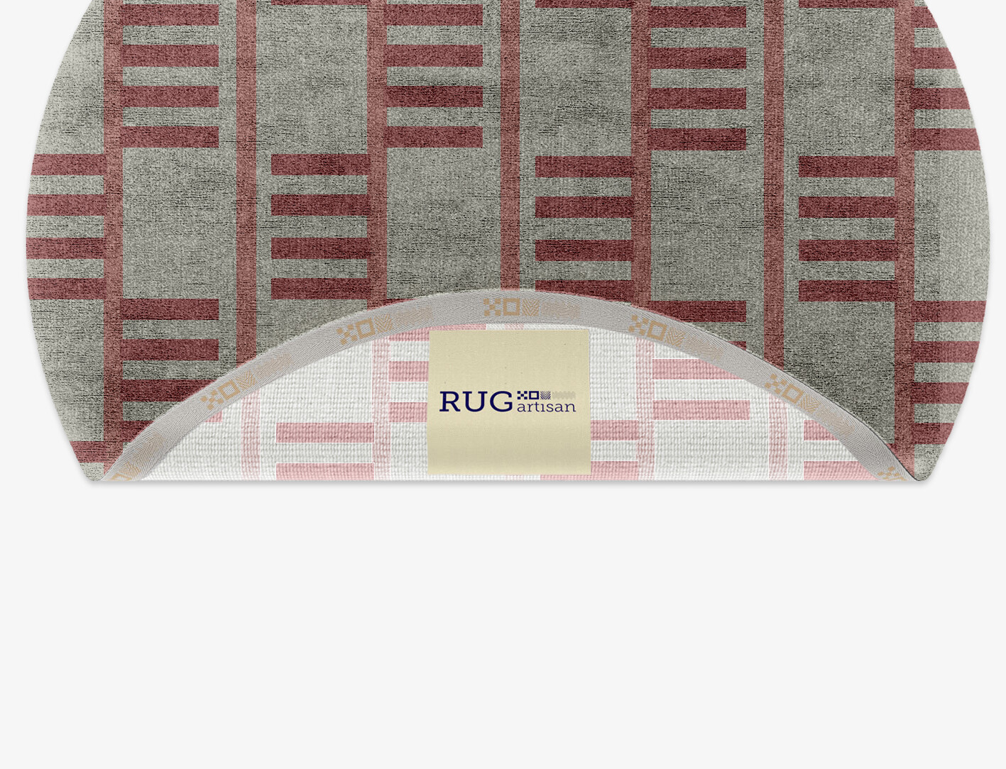 Klaue Geometric Round Hand Knotted Bamboo Silk Custom Rug by Rug Artisan