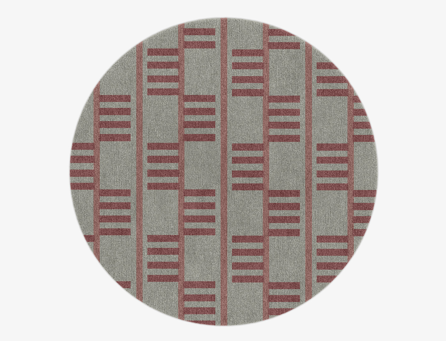 Klaue Geometric Round Hand Knotted Tibetan Wool Custom Rug by Rug Artisan