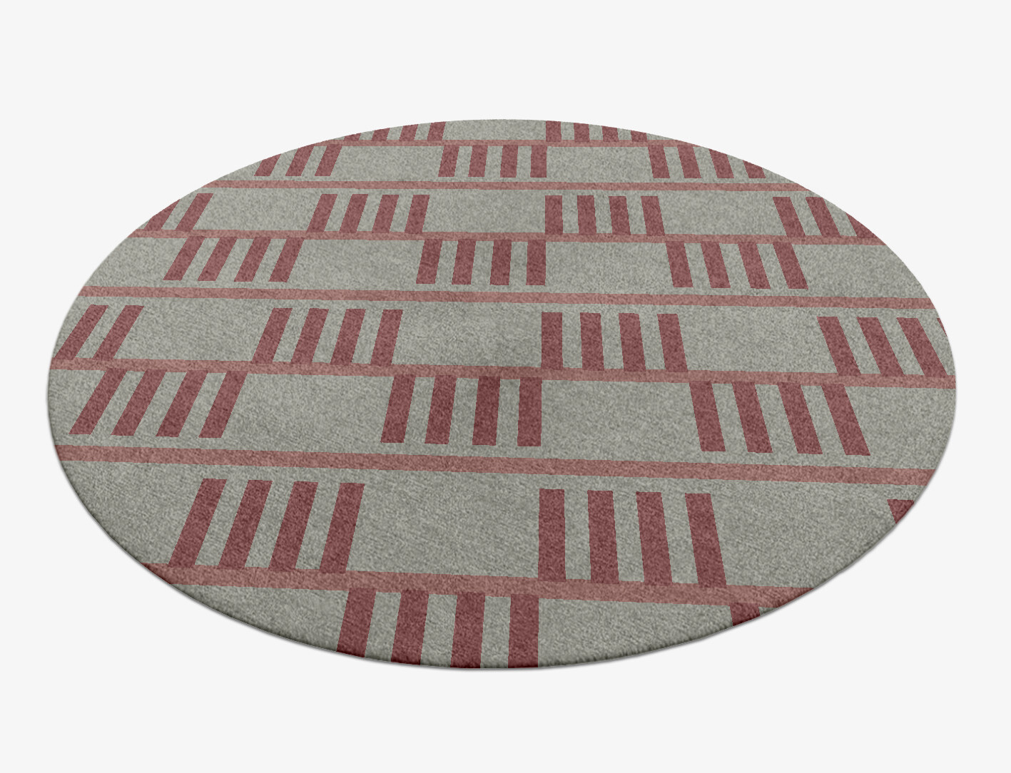 Klaue Geometric Round Hand Knotted Tibetan Wool Custom Rug by Rug Artisan