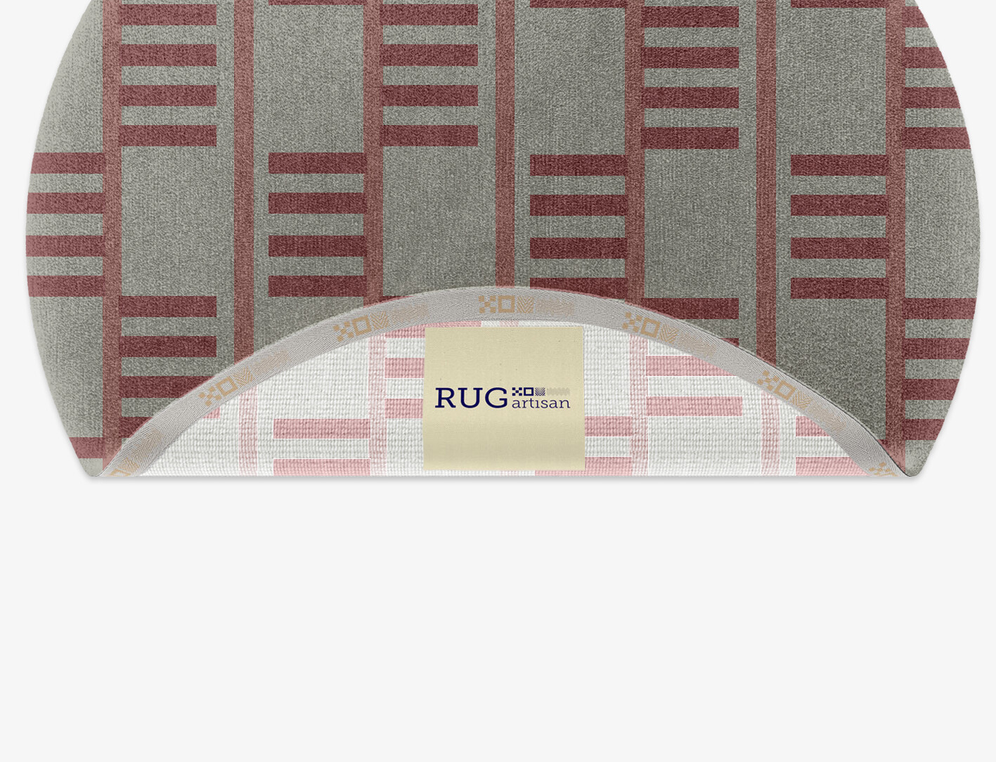 Klaue Geometric Round Hand Knotted Tibetan Wool Custom Rug by Rug Artisan