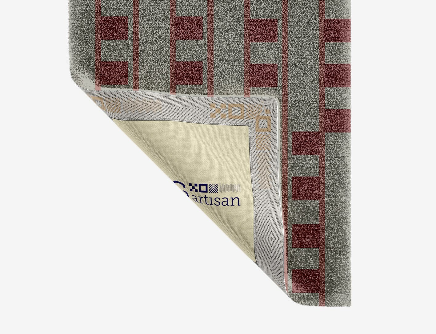 Klaue Geometric Runner Hand Knotted Tibetan Wool Custom Rug by Rug Artisan