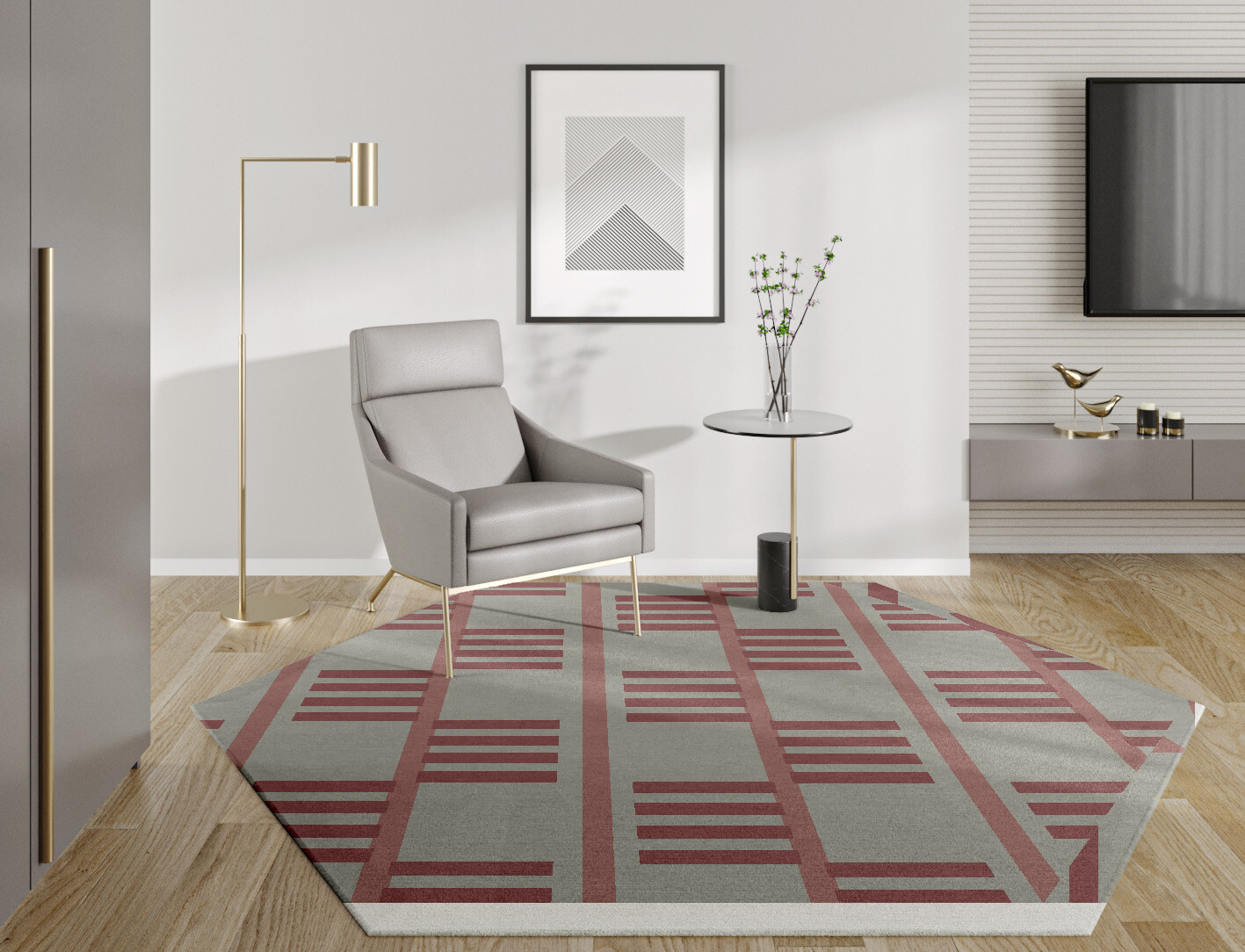 Klaue Geometric Hexagon Hand Tufted Pure Wool Custom Rug by Rug Artisan