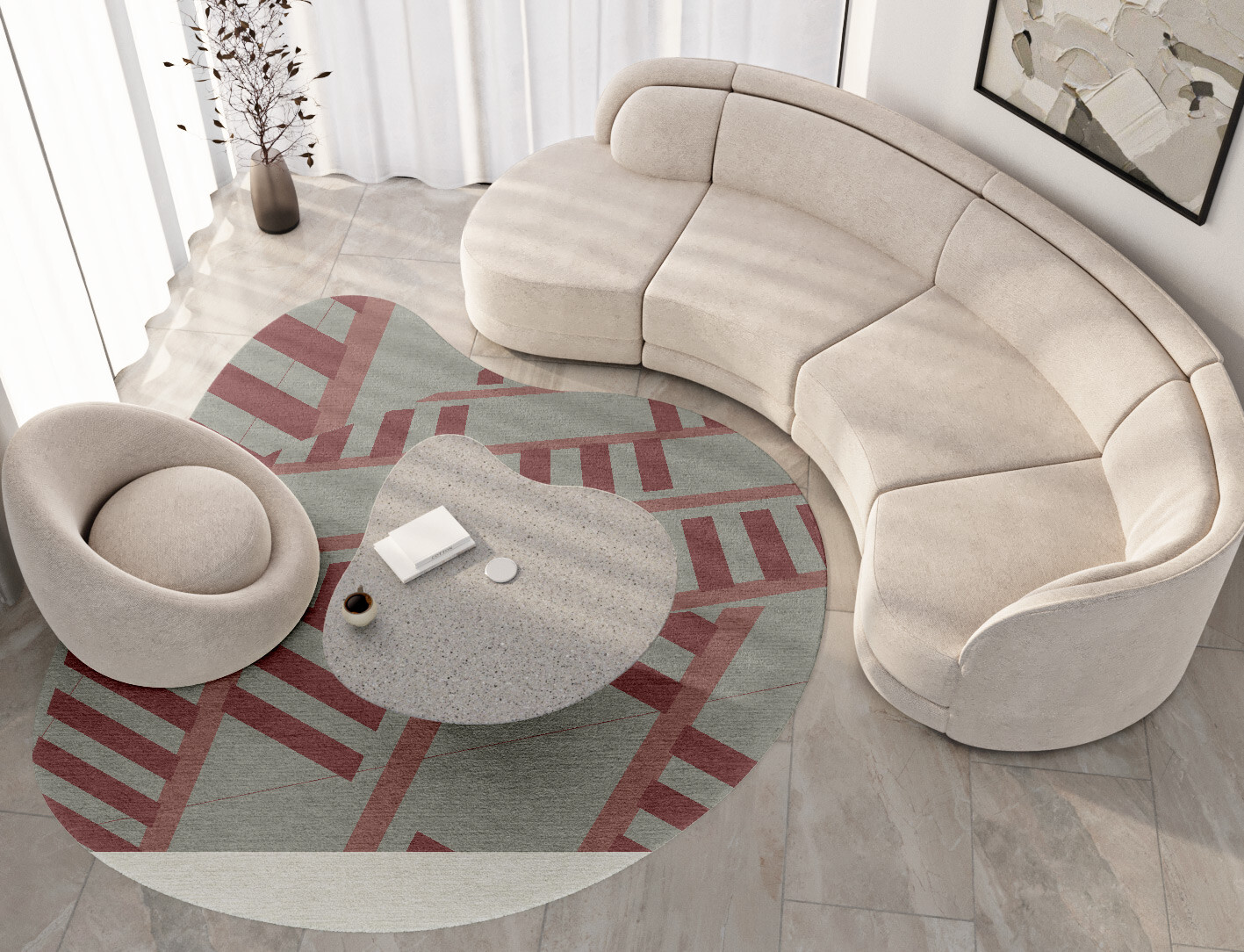 Klaue Geometric Splash Hand Tufted Pure Wool Custom Rug by Rug Artisan