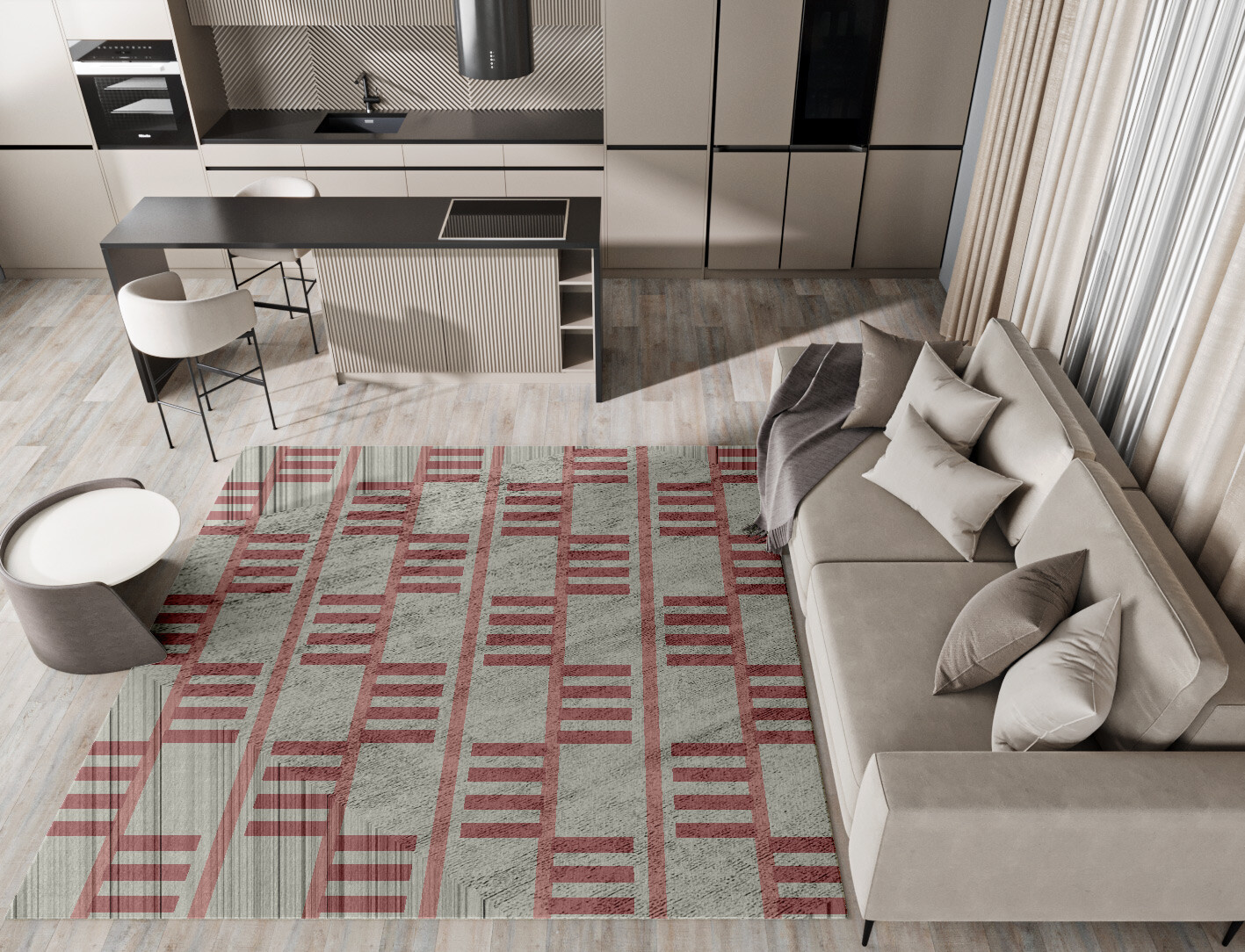 Klaue Geometric Square Hand Tufted Bamboo Silk Custom Rug by Rug Artisan