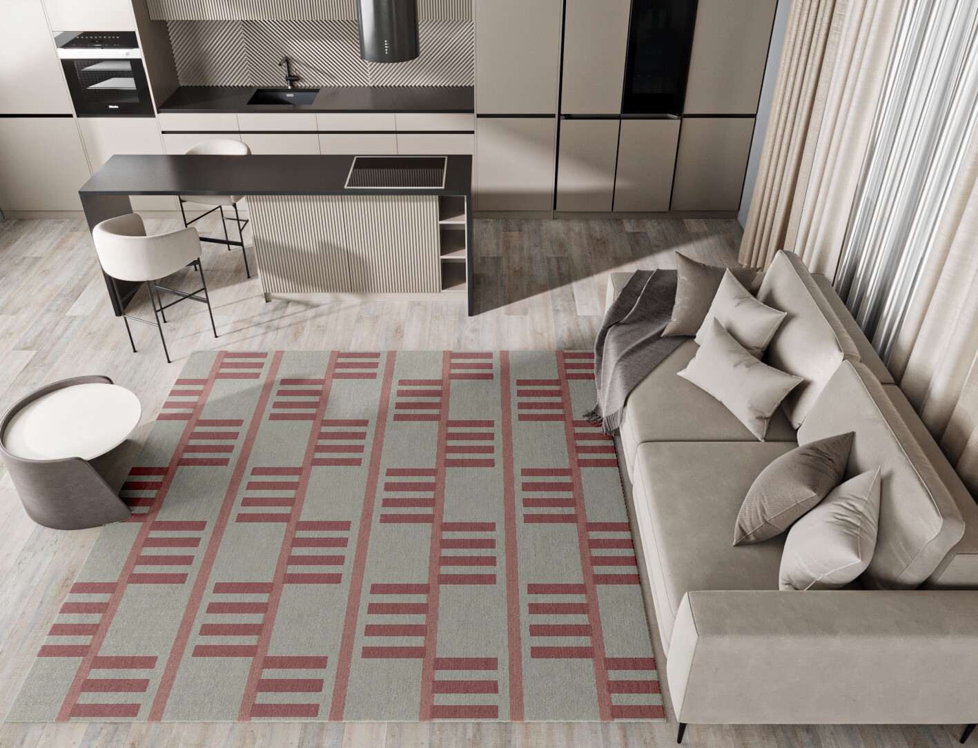 Klaue Geometric Square Hand Tufted Pure Wool Custom Rug by Rug Artisan