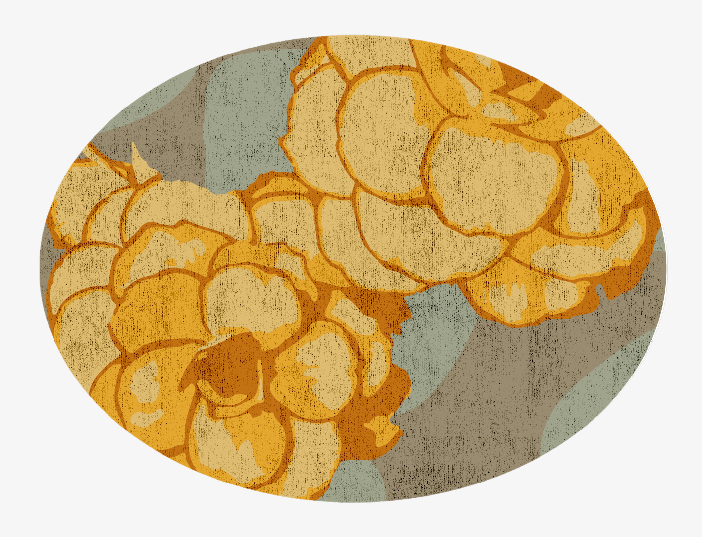 Krysanthe Floral Oval Hand Knotted Bamboo Silk Custom Rug by Rug Artisan