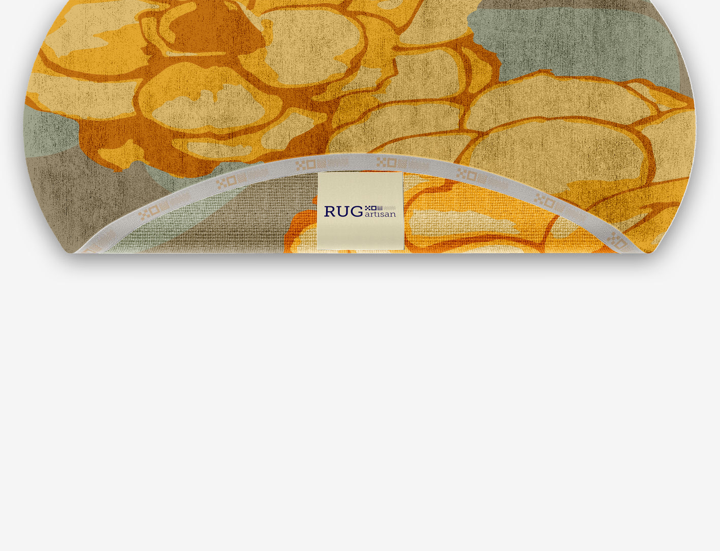 Krysanthe Floral Oval Hand Knotted Bamboo Silk Custom Rug by Rug Artisan