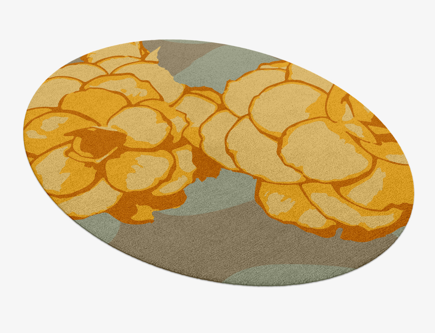 Krysanthe Floral Oval Hand Knotted Tibetan Wool Custom Rug by Rug Artisan