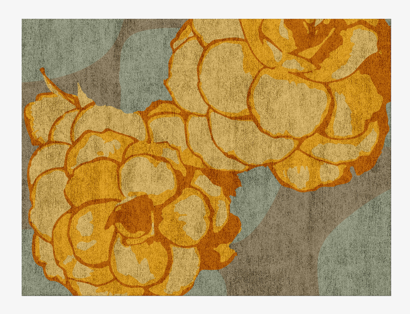 Krysanthe Floral Rectangle Hand Knotted Bamboo Silk Custom Rug by Rug Artisan