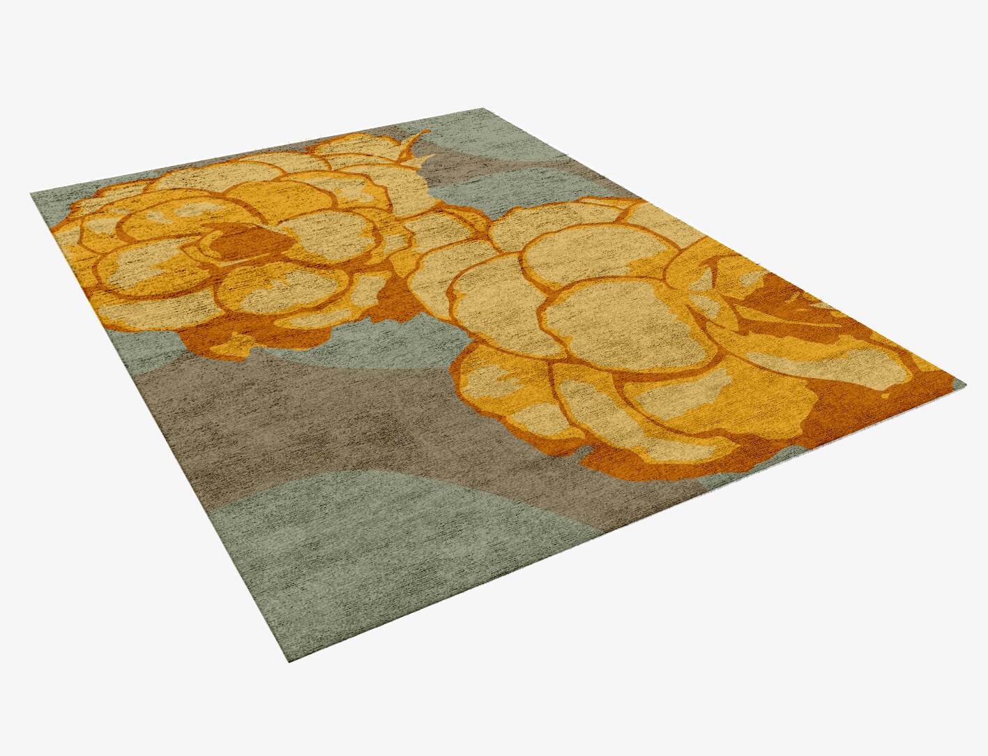 Krysanthe Floral Rectangle Hand Knotted Bamboo Silk Custom Rug by Rug Artisan