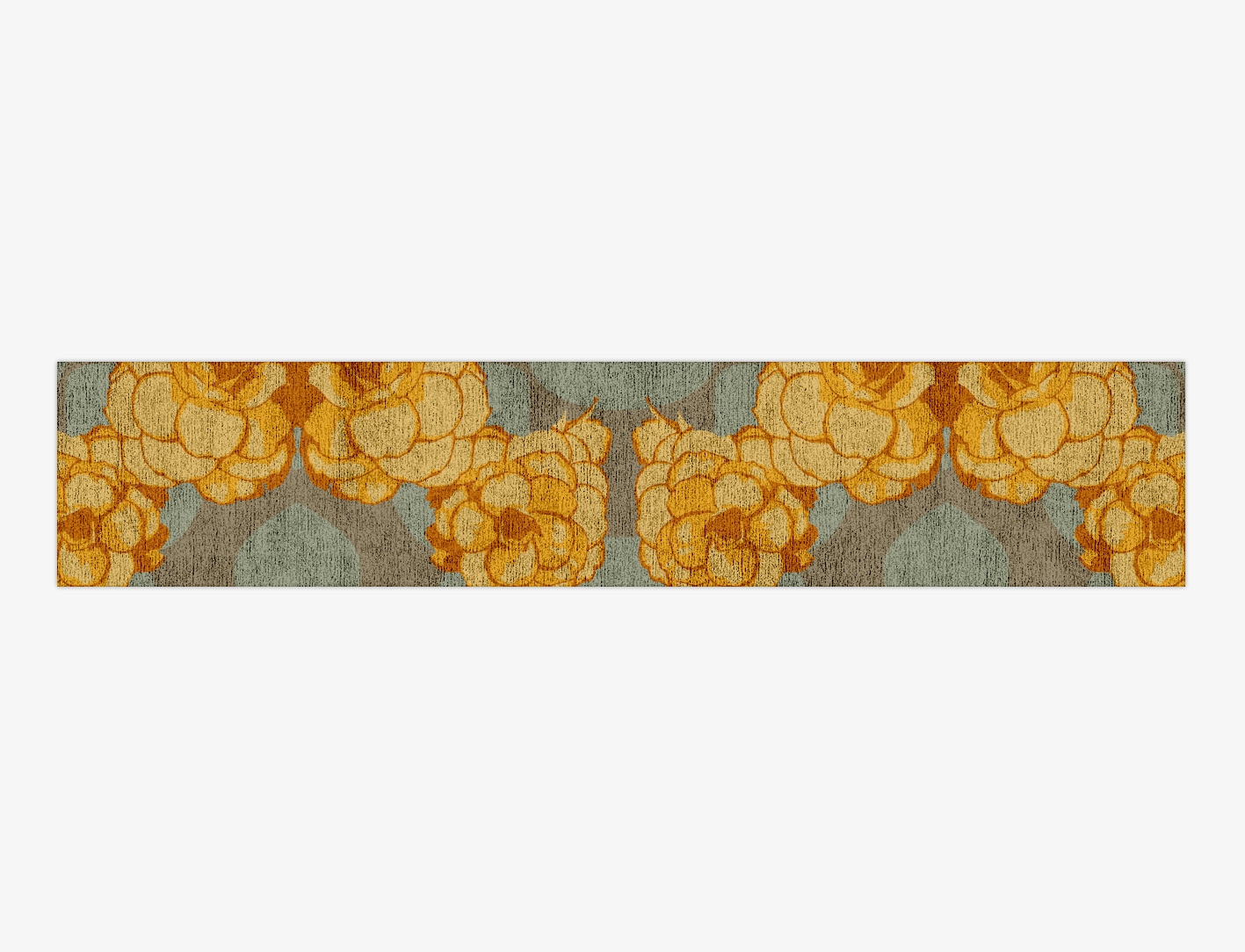 Krysanthe Floral Runner Hand Knotted Bamboo Silk Custom Rug by Rug Artisan