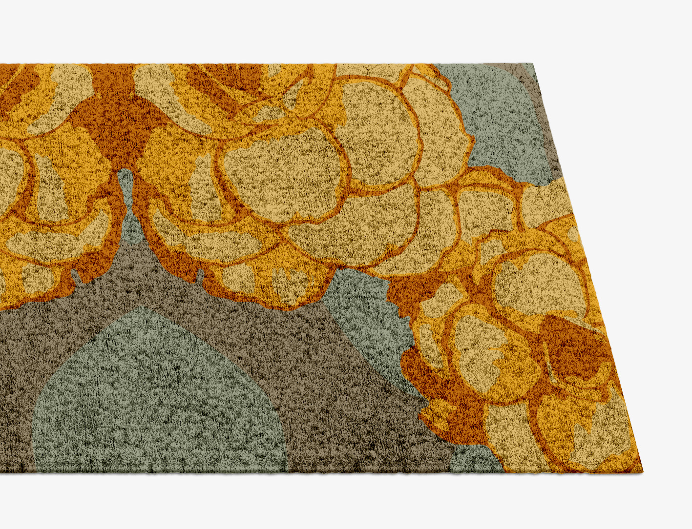 Krysanthe Floral Runner Hand Knotted Bamboo Silk Custom Rug by Rug Artisan