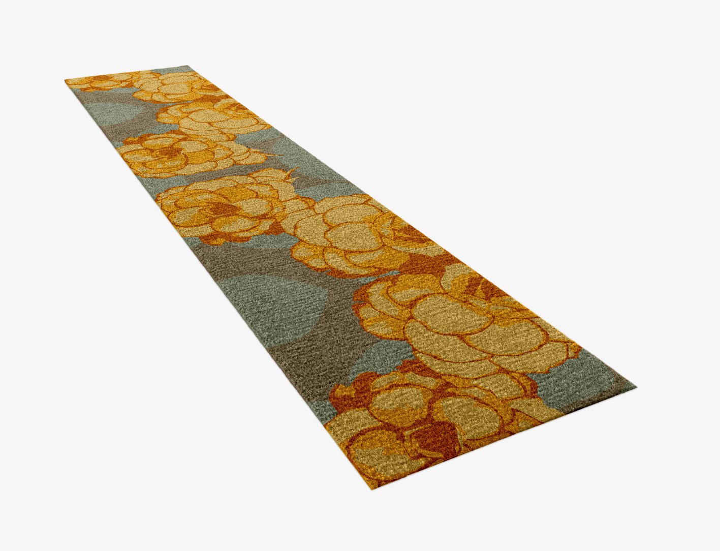 Krysanthe Floral Runner Hand Knotted Tibetan Wool Custom Rug by Rug Artisan