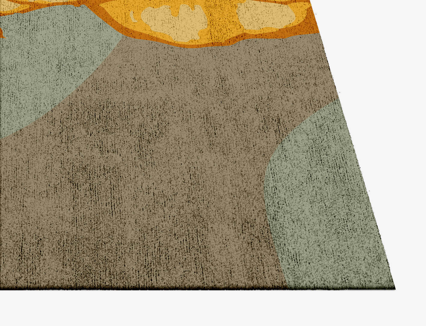 Krysanthe Floral Square Hand Knotted Bamboo Silk Custom Rug by Rug Artisan