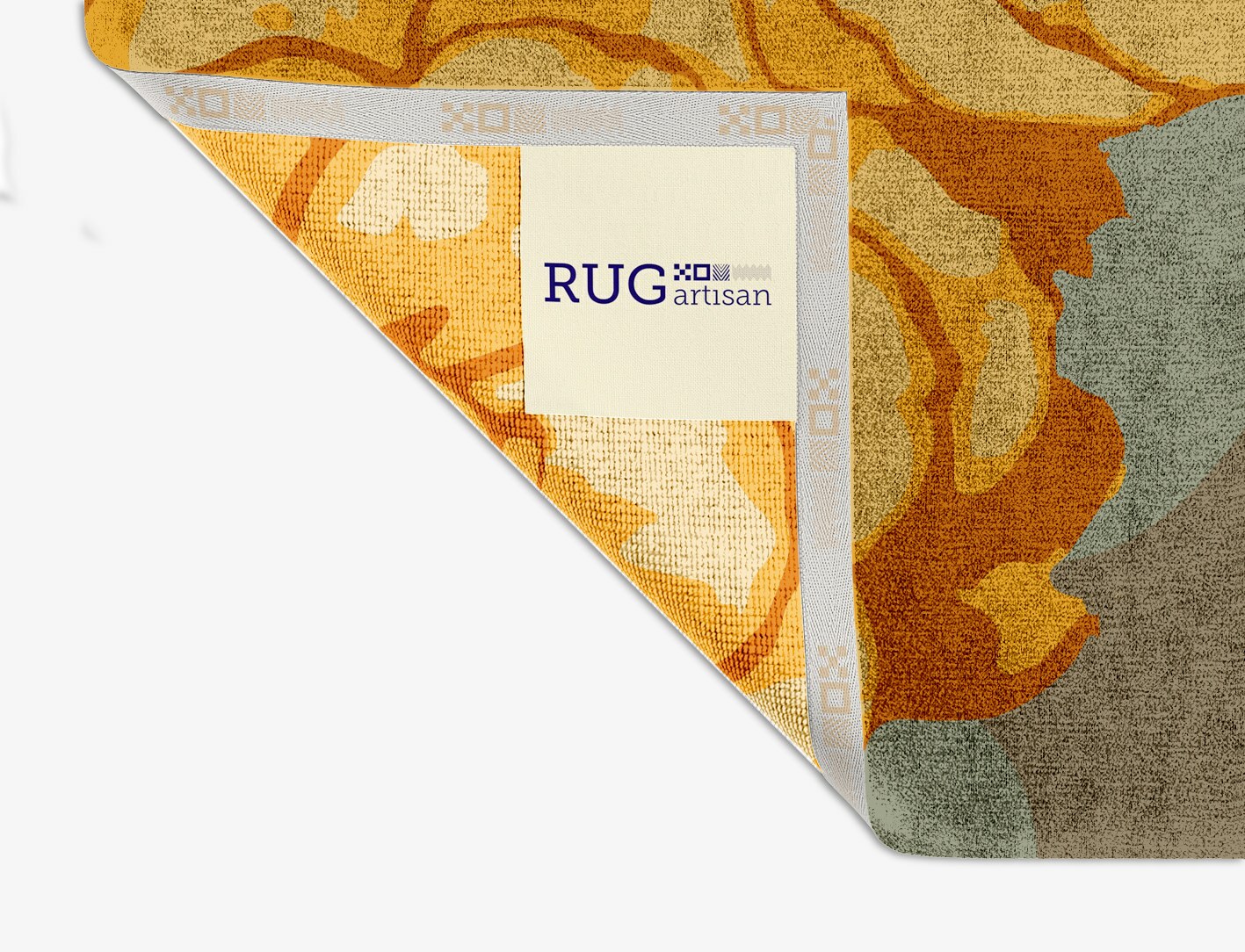 Krysanthe Floral Square Hand Knotted Bamboo Silk Custom Rug by Rug Artisan