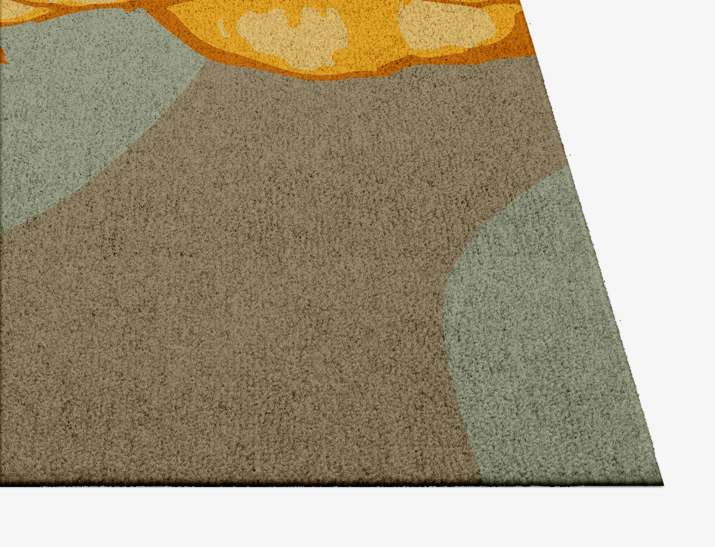 Krysanthe Floral Square Hand Knotted Tibetan Wool Custom Rug by Rug Artisan