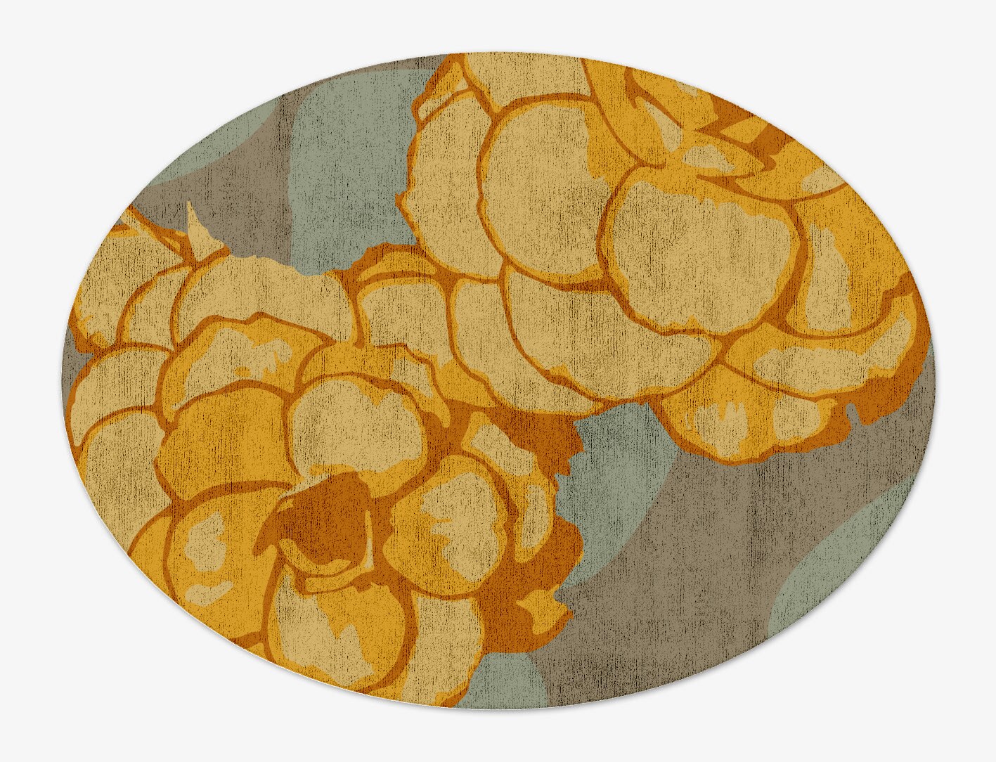 Krysanthe Floral Oval Hand Tufted Bamboo Silk Custom Rug by Rug Artisan