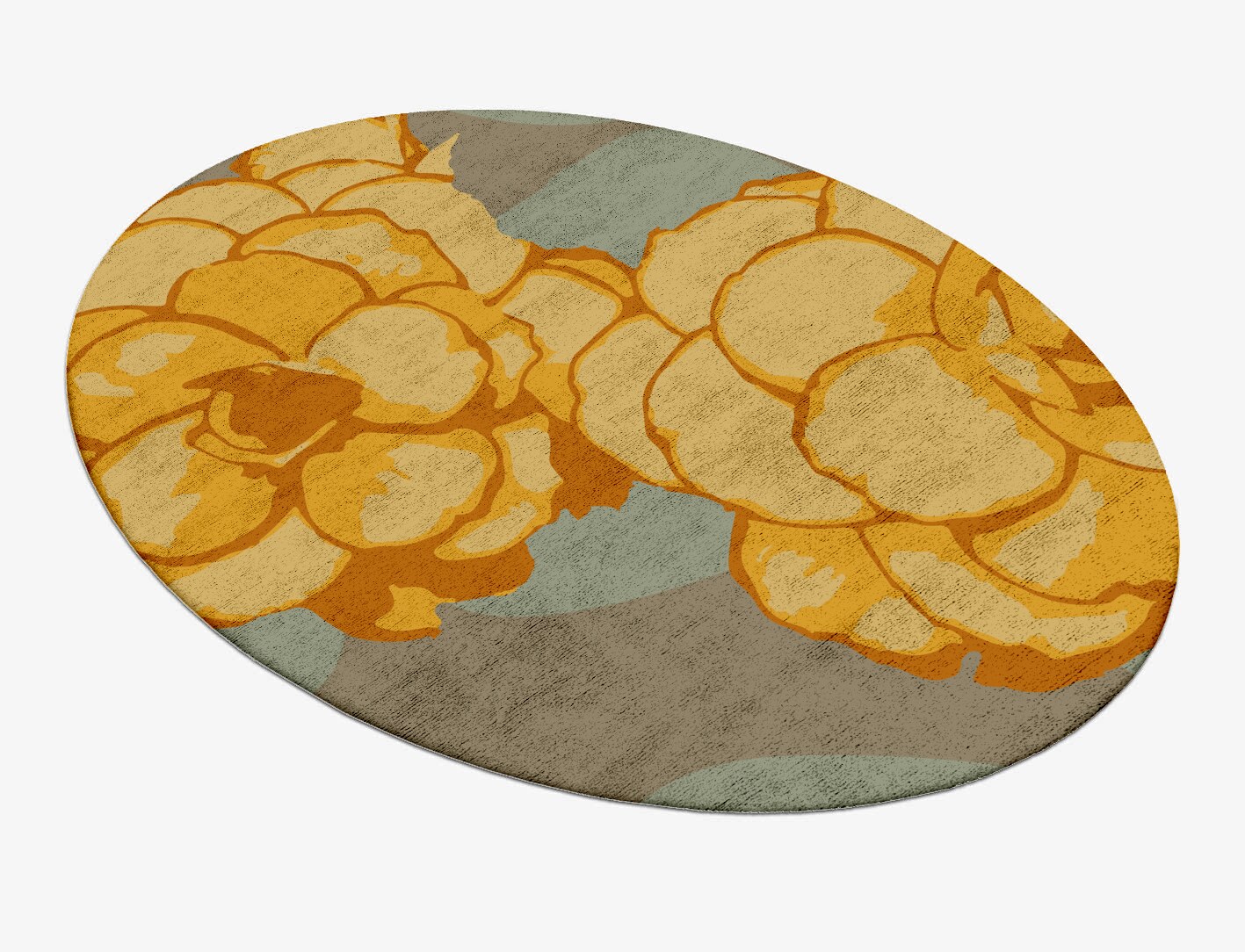 Krysanthe Floral Oval Hand Tufted Bamboo Silk Custom Rug by Rug Artisan