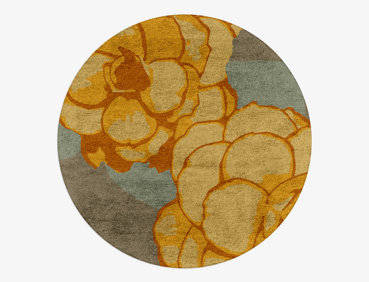 Krysanthe Floral Round Hand Tufted Bamboo Silk Custom Rug by Rug Artisan