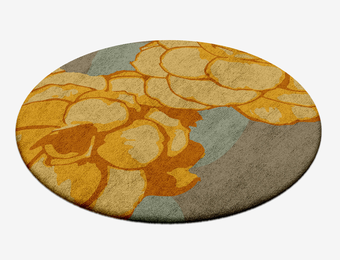 Krysanthe Floral Round Hand Tufted Bamboo Silk Custom Rug by Rug Artisan
