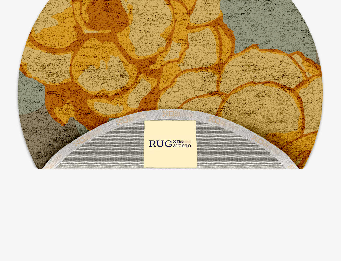 Krysanthe Floral Round Hand Tufted Bamboo Silk Custom Rug by Rug Artisan