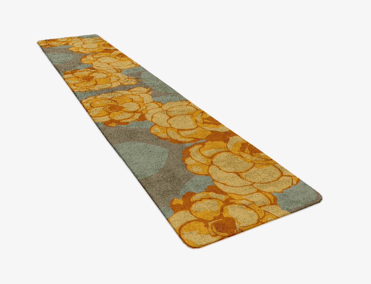 Krysanthe Floral Runner Hand Tufted Bamboo Silk Custom Rug by Rug Artisan
