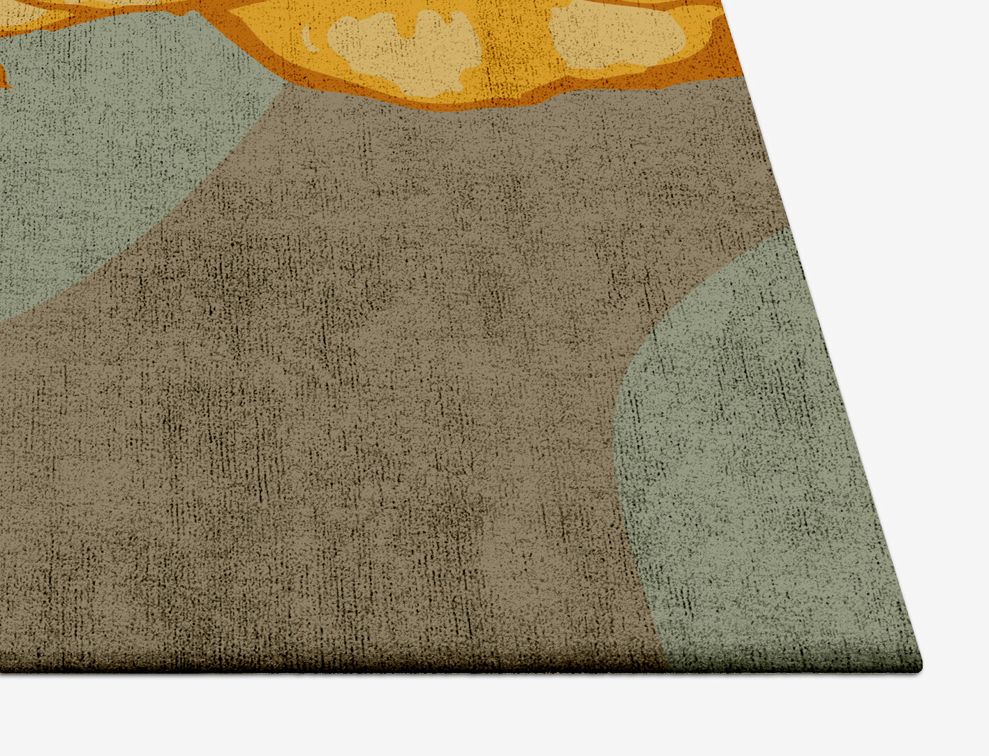 Krysanthe Floral Square Hand Tufted Bamboo Silk Custom Rug by Rug Artisan