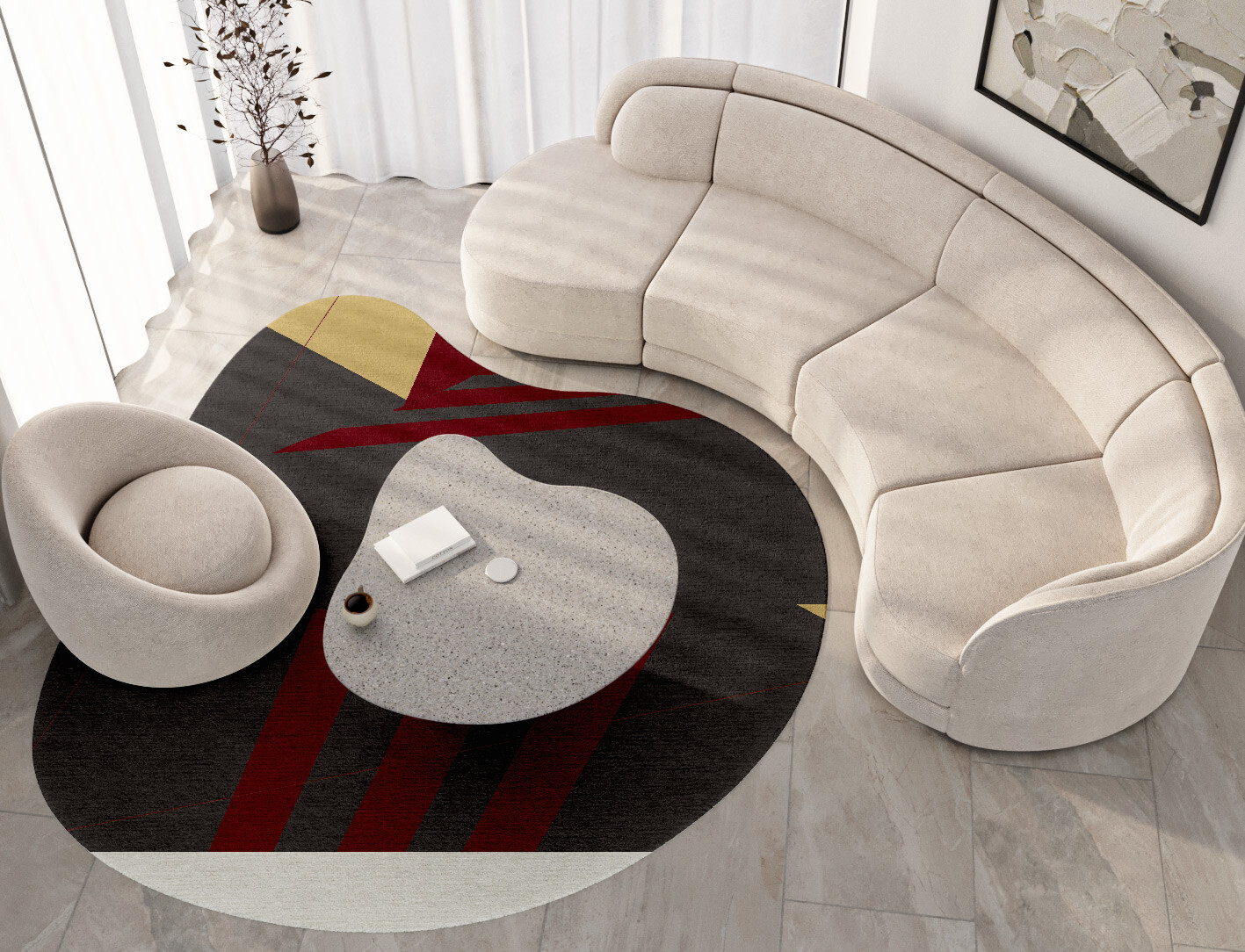 Kvell Geometric Splash Hand Tufted Pure Wool Custom Rug by Rug Artisan
