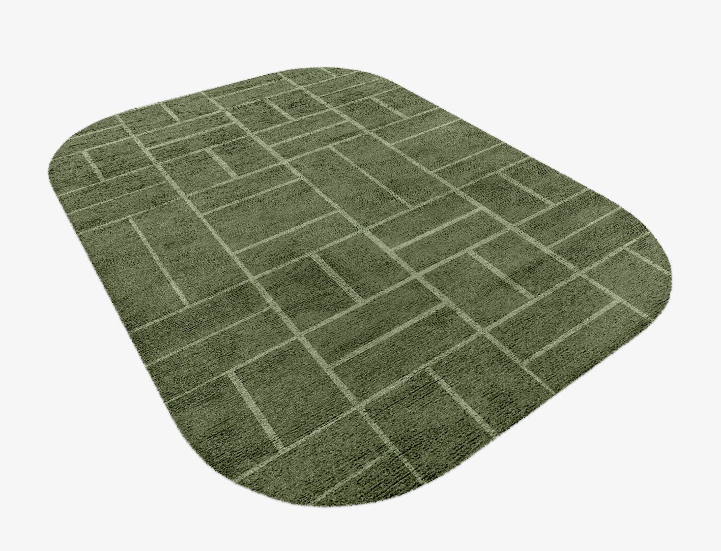 Kyle Geometric Oblong Hand Knotted Bamboo Silk Custom Rug by Rug Artisan