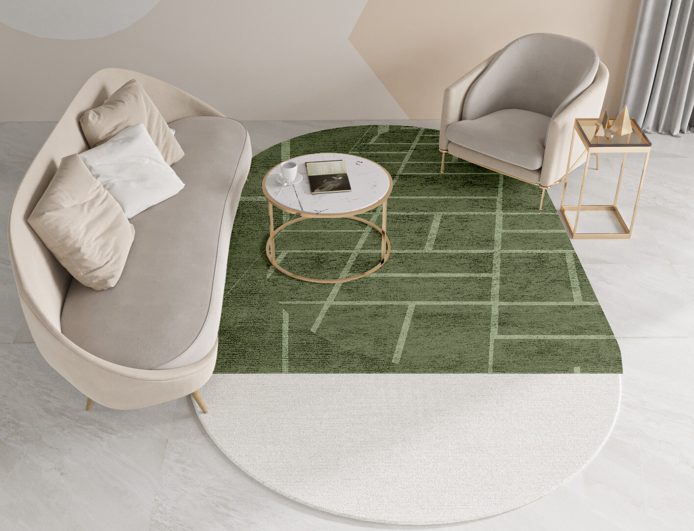 Kyle Geometric Capsule Hand Tufted Bamboo Silk Custom Rug by Rug Artisan
