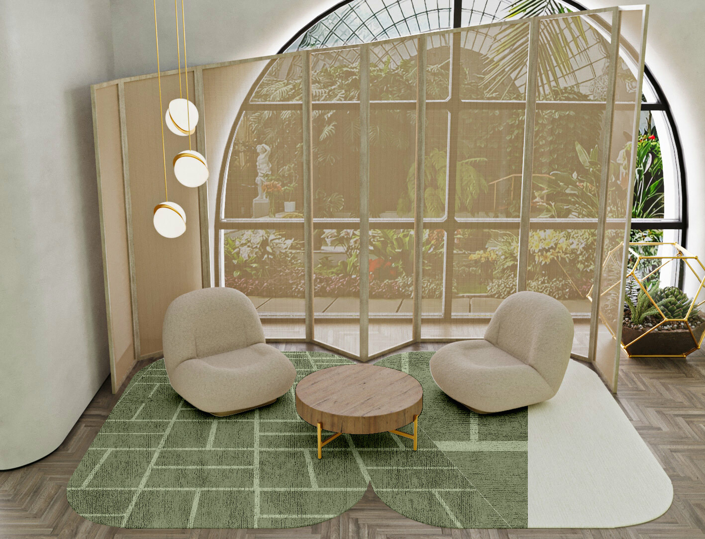 Kyle Geometric Eight Hand Tufted Bamboo Silk Custom Rug by Rug Artisan