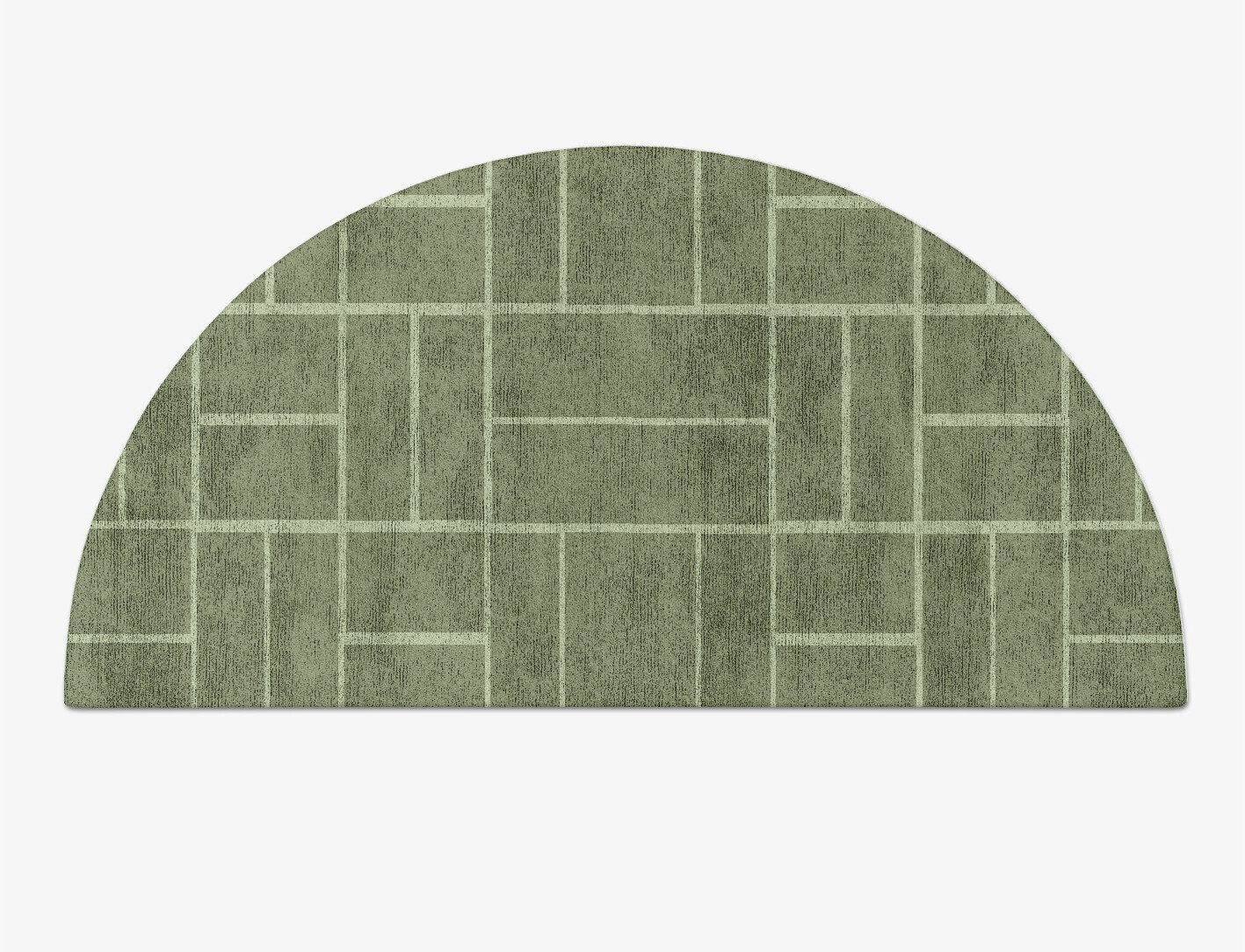 Kyle Geometric Halfmoon Hand Tufted Bamboo Silk Custom Rug by Rug Artisan