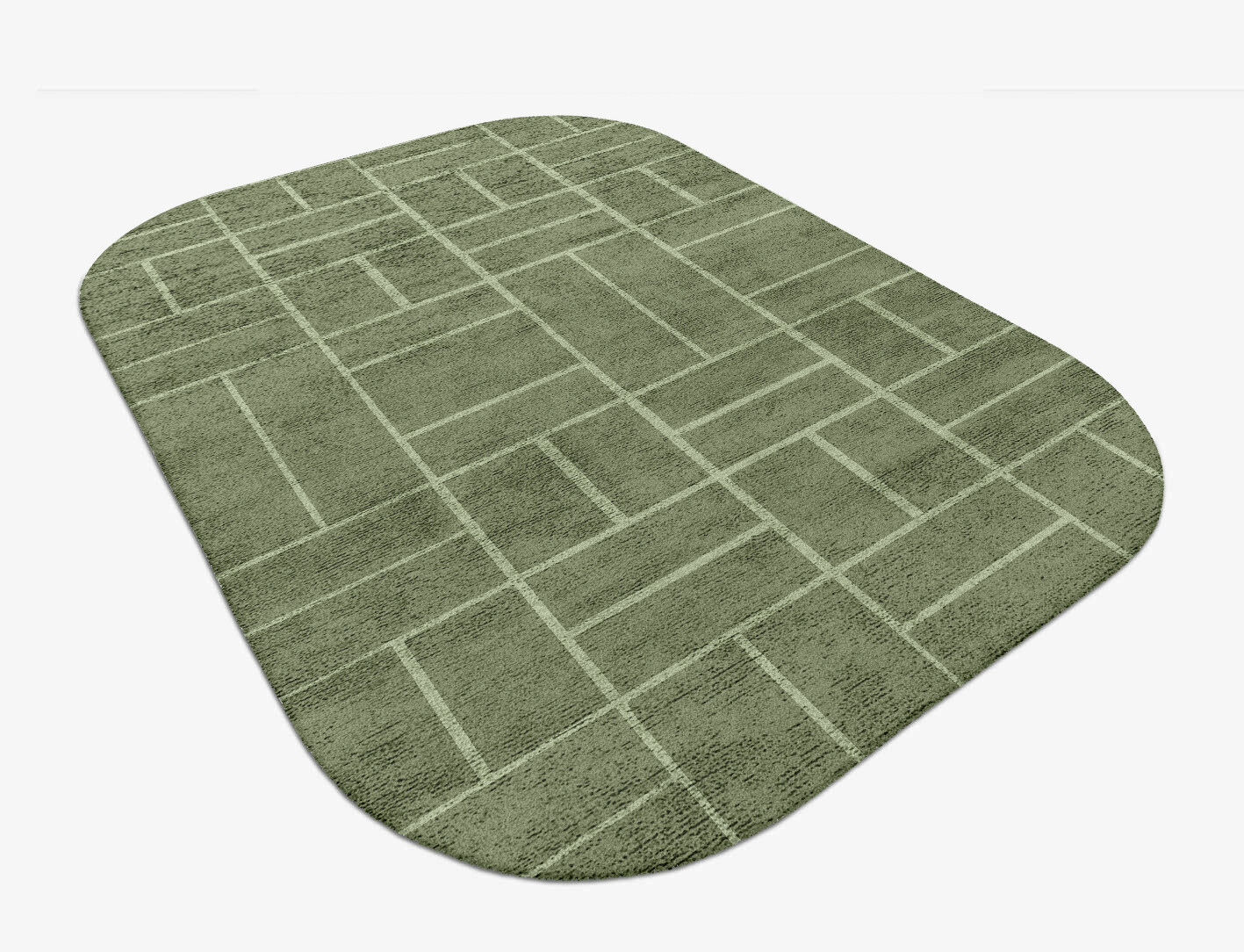 Kyle Geometric Oblong Hand Tufted Bamboo Silk Custom Rug by Rug Artisan